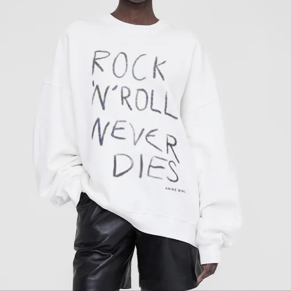 Anine Bing Miles Cotton Graphic Sweatshirt - Picture 1 of 13